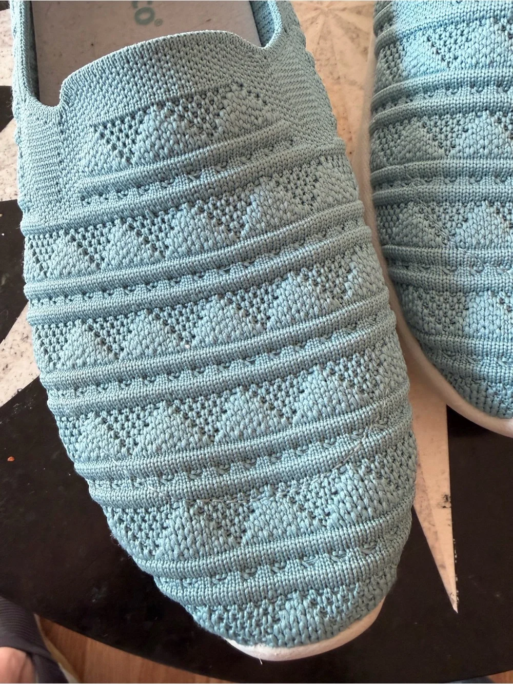 Spenco Aqua Blue Knit Slip-On Espadrilles